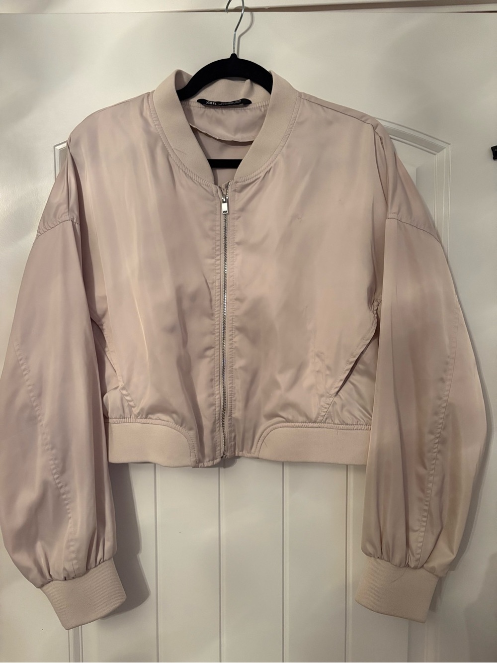 Womens Lightweight Bomber Jacket - Cream